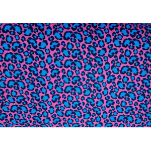 10cm Musselin Windelstoff Doppelgewebe bedruckt "Leomuster pink/türkisblau"   (Grundpreis € 8,00/m)